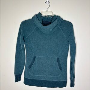L.L. Bean Fleece Sweater Women's Blue Teal Cowl Neck Sweater XS BN14